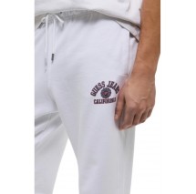 GUESS JEANS PRINTED LOGO JOGGER ΦΟΡΜΑ ΠΑΝΤΕΛΟΝΙ ΑΝΔΡΙΚΟ WHITE