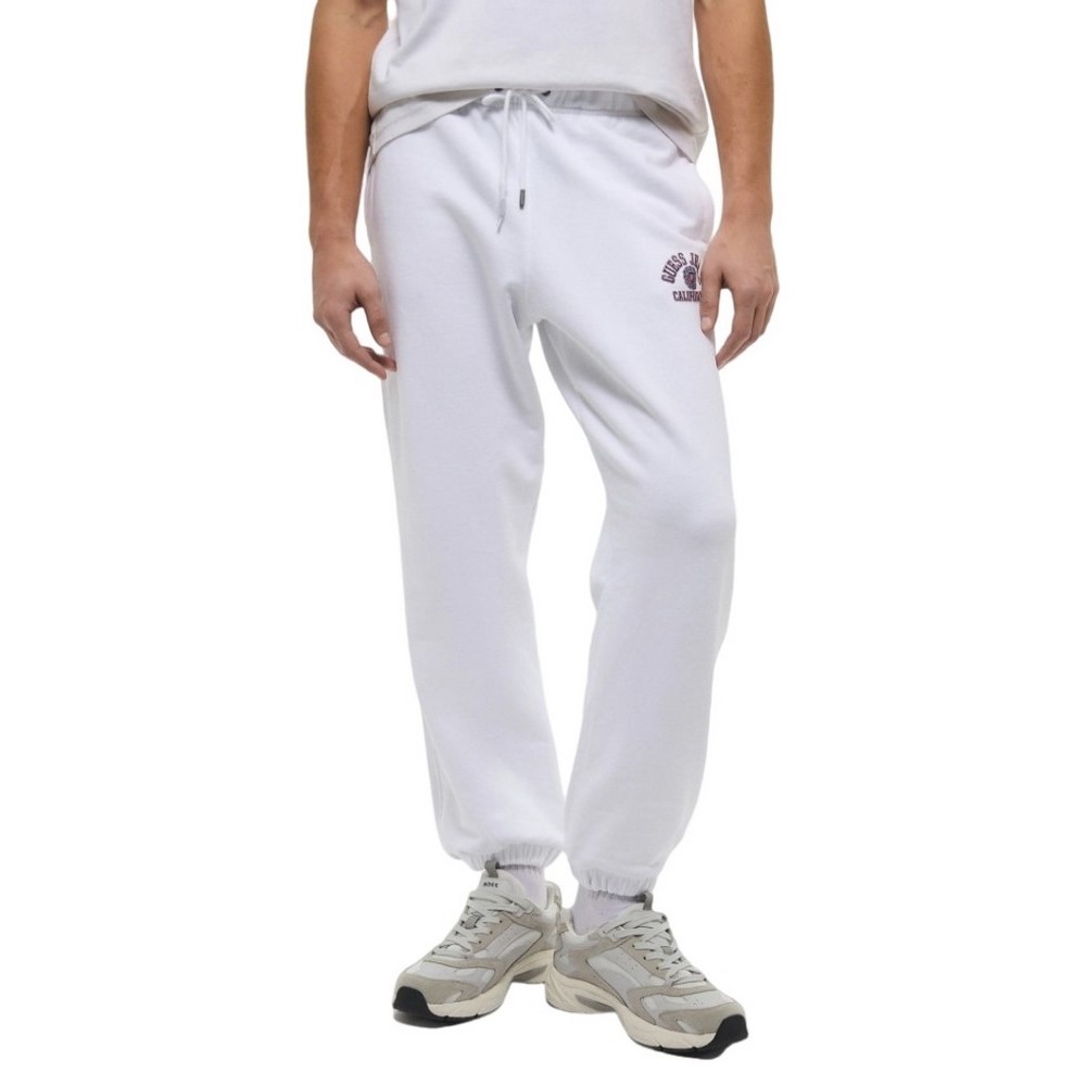 GUESS JEANS PRINTED LOGO JOGGER ΦΟΡΜΑ ΠΑΝΤΕΛΟΝΙ ΑΝΔΡΙΚΟ WHITE