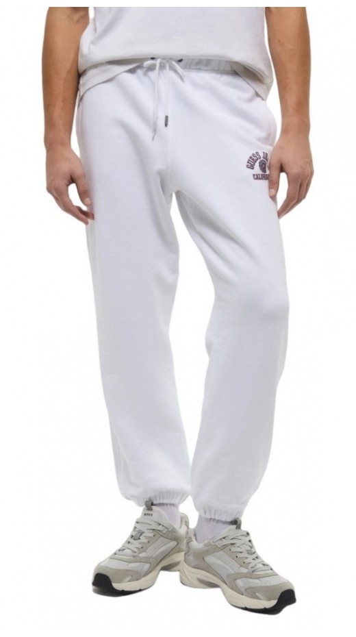 GUESS JEANS PRINTED LOGO JOGGER ΦΟΡΜΑ ΠΑΝΤΕΛΟΝΙ ΑΝΔΡΙΚΟ WHITE