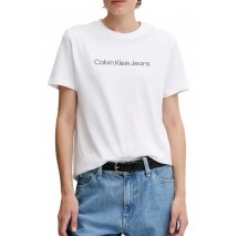 CALVIN KLEIN JEANS A INST LOGO CLASSIC TEE T-SHIRT ΜΠΛΟΥΖΑ ΓΥΝΑΙΚΕΙΑ WHITE