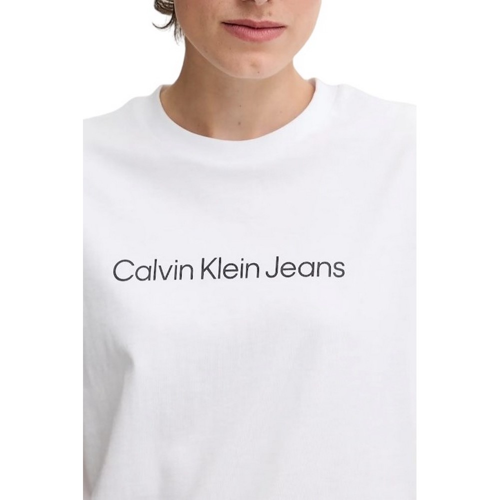 CALVIN KLEIN JEANS A INST LOGO CLASSIC TEE T-SHIRT ΜΠΛΟΥΖΑ ΓΥΝΑΙΚΕΙΑ WHITE