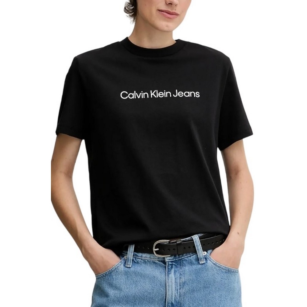 CALVIN KLEIN JEANS A INST LOGO CLASSIC TEE T-SHIRT ΜΠΛΟΥΖΑ ΓΥΝΑΙΚΕΙΑ BLACK