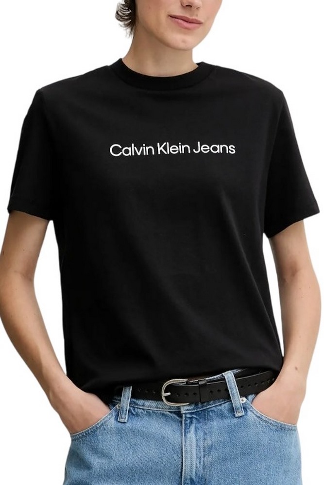 CALVIN KLEIN JEANS A INST LOGO CLASSIC TEE T-SHIRT ΜΠΛΟΥΖΑ ΓΥΝΑΙΚΕΙΑ BLACK