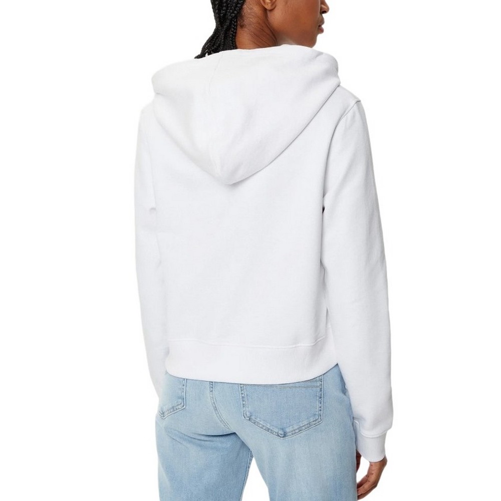 GUESS JEANS CROP HOOD PRINT SWEATSH ΜΠΛΟΥΖΑ ΦΟΥΤΕΡ ΓΥΝΑΙΚΕΙΑ WHITE