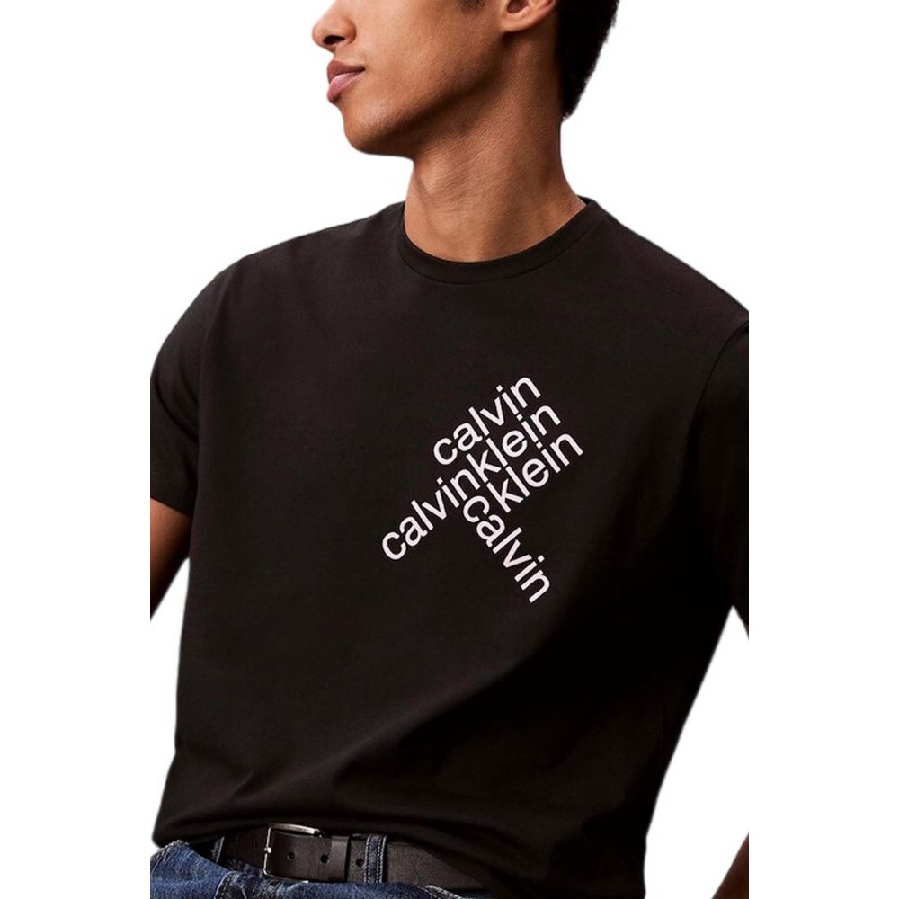 CALVIN KLEIN JEANS 30S E CK BH WRD T-SHIRT ΜΠΛΟΥΖΑ ΑΝΔΡΙΚΗ BLACK