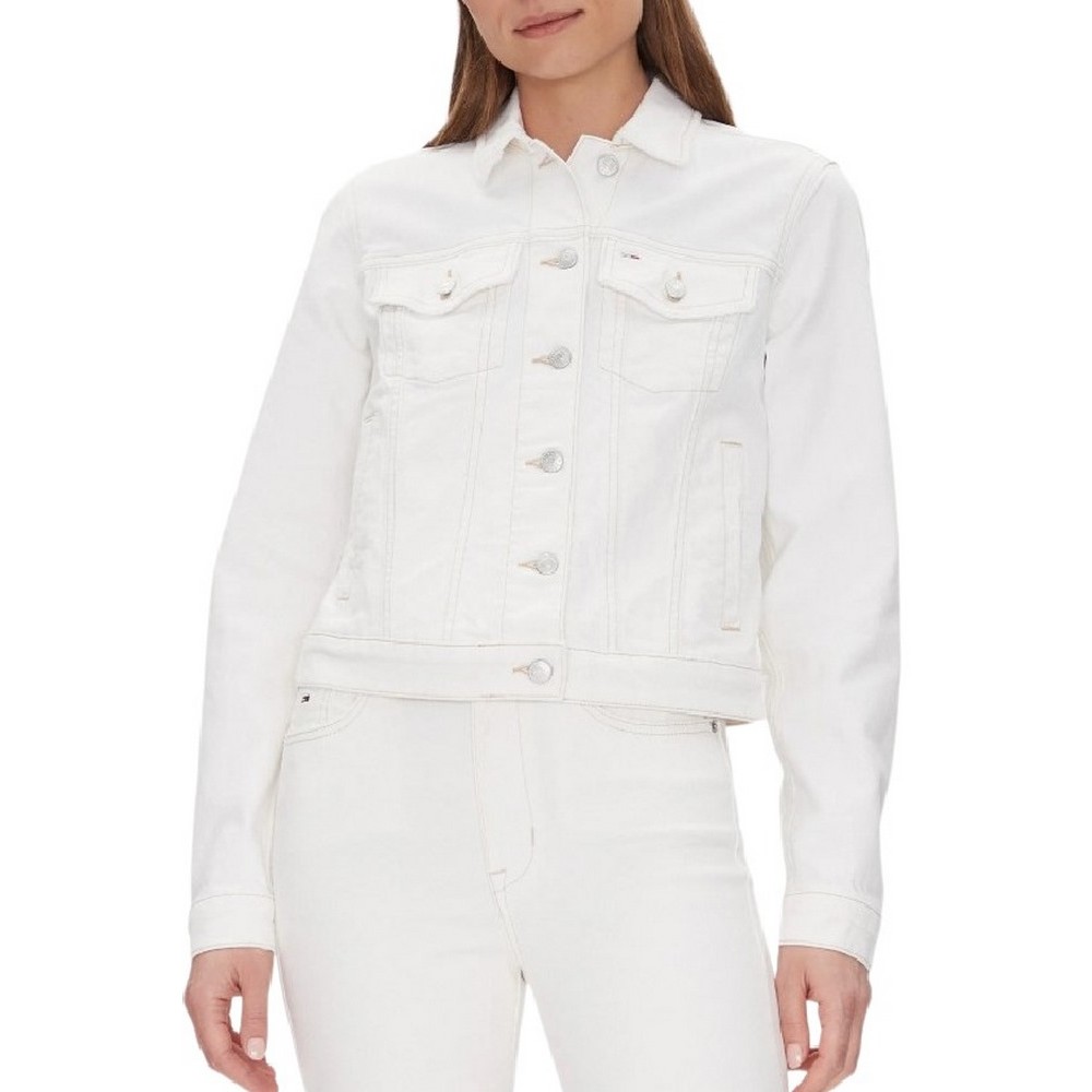 TOMMY JEANS  CLASSIC TRUCKER JACKET BI8194 ΜΠΟΥΦΑΝ ΓΥΝΑΙΚΕΙΟ OFF WHITE