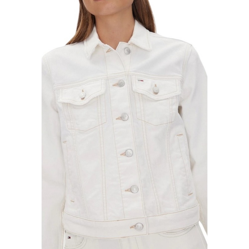 TOMMY JEANS  CLASSIC TRUCKER JACKET BI8194 ΜΠΟΥΦΑΝ ΓΥΝΑΙΚΕΙΟ OFF WHITE