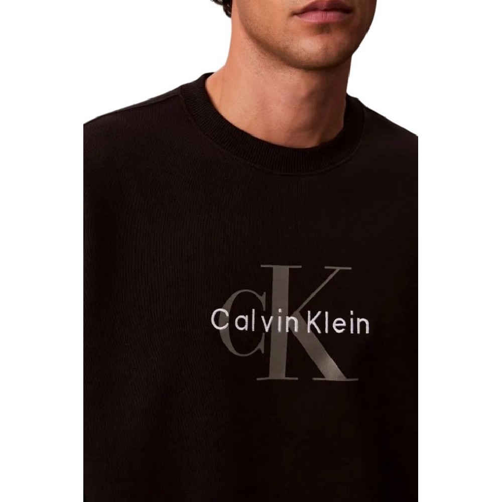 CALVIN KLEIN JEANS LS EU 350TERRY MONOLOGO CN SWTSH ΦΟΥΤΕΡ ΜΠΛΟΥΖΑ ΑΝΔΡΙΚΗ BLACK