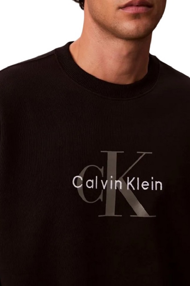 CALVIN KLEIN JEANS LS EU 350TERRY MONOLOGO CN SWTSH ΦΟΥΤΕΡ ΜΠΛΟΥΖΑ ΑΝΔΡΙΚΗ BLACK