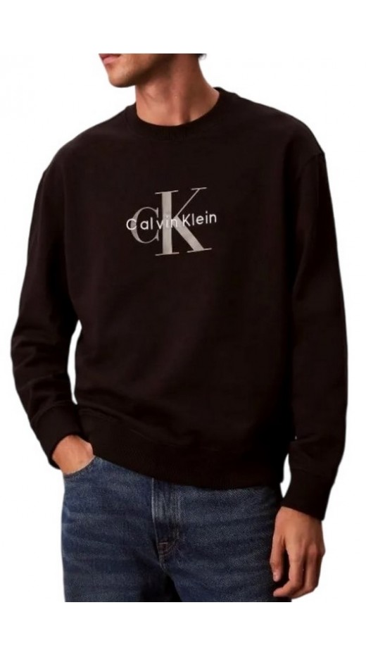CALVIN KLEIN JEANS LS EU 350TERRY MONOLOGO CN SWTSH ΦΟΥΤΕΡ ΜΠΛΟΥΖΑ ΑΝΔΡΙΚΗ BLACK