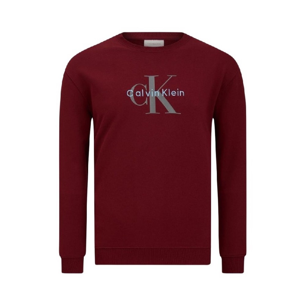 CALVIN KLEIN JEANS LS EU 350TERRY MONOLOGO CN SWTSH ΦΟΥΤΕΡ ΜΠΛΟΥΖΑ ΑΝΔΡΙΚΗ BORDEAUX