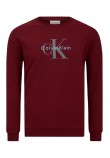 CALVIN KLEIN JEANS LS EU 350TERRY MONOLOGO CN SWTSH ΦΟΥΤΕΡ ΜΠΛΟΥΖΑ ΑΝΔΡΙΚΗ BORDEAUX