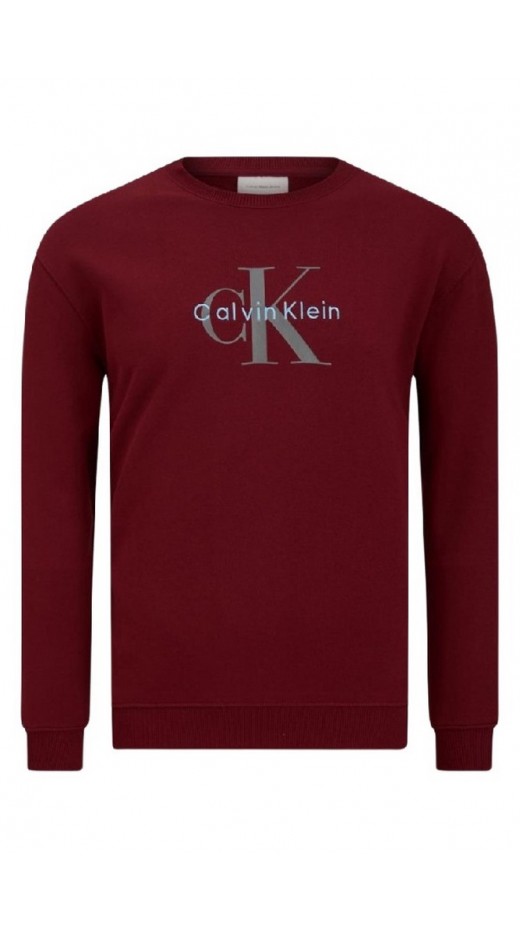 CALVIN KLEIN JEANS LS EU 350TERRY MONOLOGO CN SWTSH ΦΟΥΤΕΡ ΜΠΛΟΥΖΑ ΑΝΔΡΙΚΗ BORDEAUX