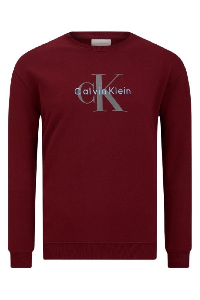 CALVIN KLEIN JEANS LS EU 350TERRY MONOLOGO CN SWTSH ΦΟΥΤΕΡ ΜΠΛΟΥΖΑ ΑΝΔΡΙΚΗ BORDEAUX