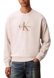 CALVIN KLEIN JEANS LS EU 350TERRY MONOLOGO CN SWTSH ΦΟΥΤΕΡ ΜΠΛΟΥΖΑ ΑΝΔΡΙΚΗ ECRU