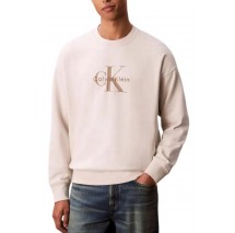 CALVIN KLEIN JEANS LS EU 350TERRY MONOLOGO CN SWTSH ΦΟΥΤΕΡ ΜΠΛΟΥΖΑ ΑΝΔΡΙΚΗ ECRU