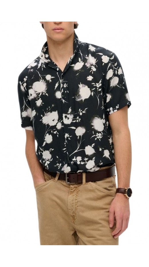 SUPERDRY D2 OVIN S/S PRINT SHIRT ΠΟΥΚΑΜΙΣΟ ΑΝΔΡΙΚΟ BLACK