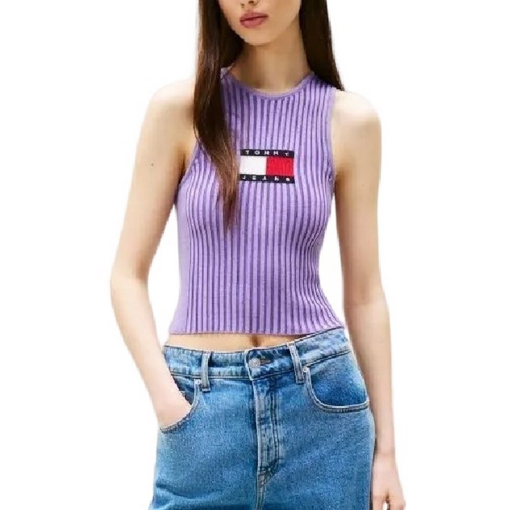 TOMMY JEANS RIB RACER TANK ΤΟΠ ΓΥΝΑΙΚΕΙΟ PURPLE