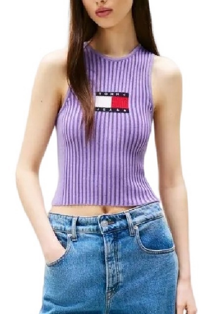 TOMMY JEANS RIB RACER TANK ΤΟΠ ΓΥΝΑΙΚΕΙΟ PURPLE