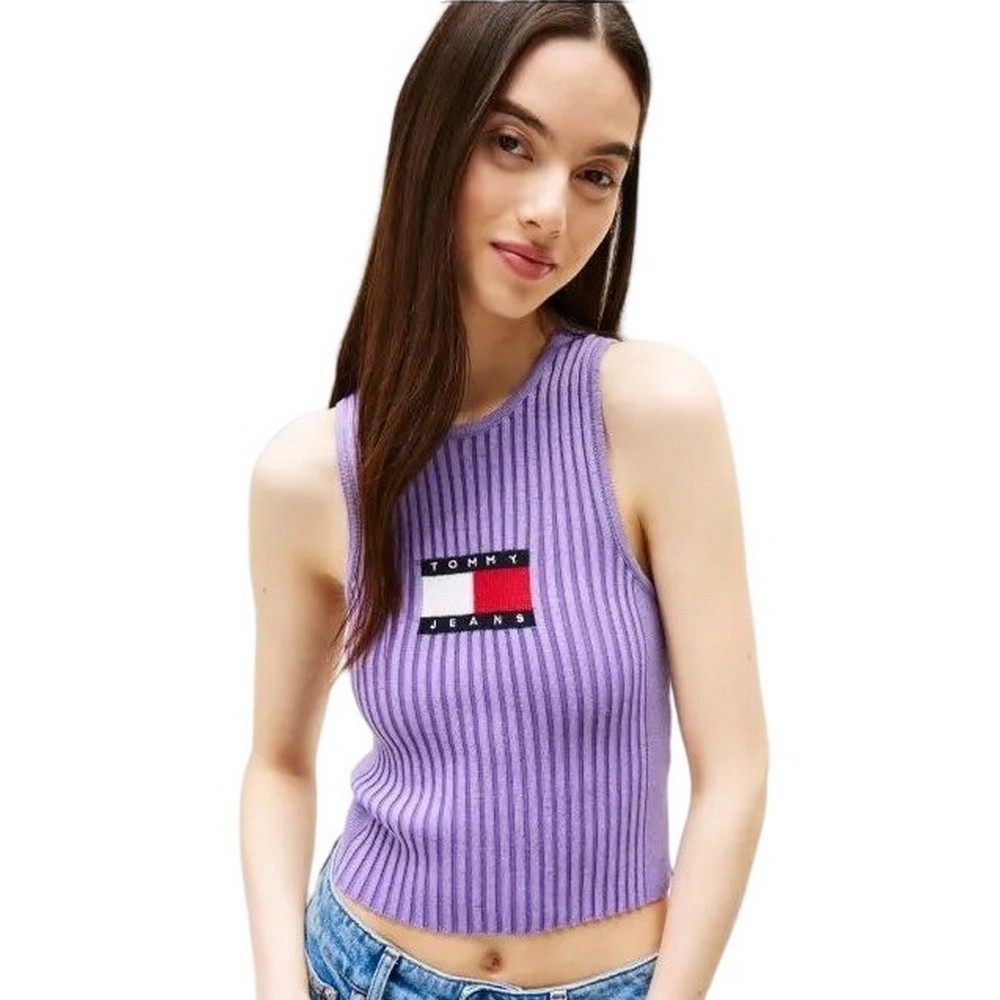 TOMMY JEANS RIB RACER TANK ΤΟΠ ΓΥΝΑΙΚΕΙΟ PURPLE
