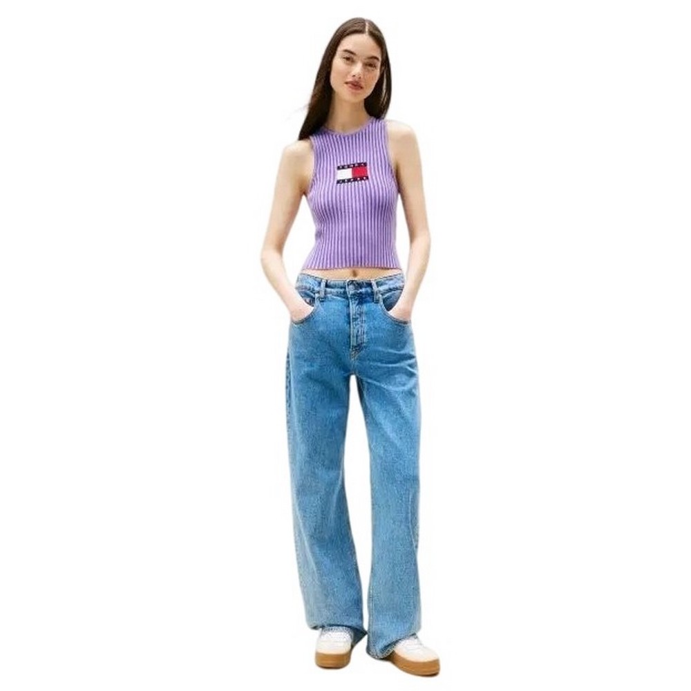 TOMMY JEANS RIB RACER TANK ΤΟΠ ΓΥΝΑΙΚΕΙΟ PURPLE