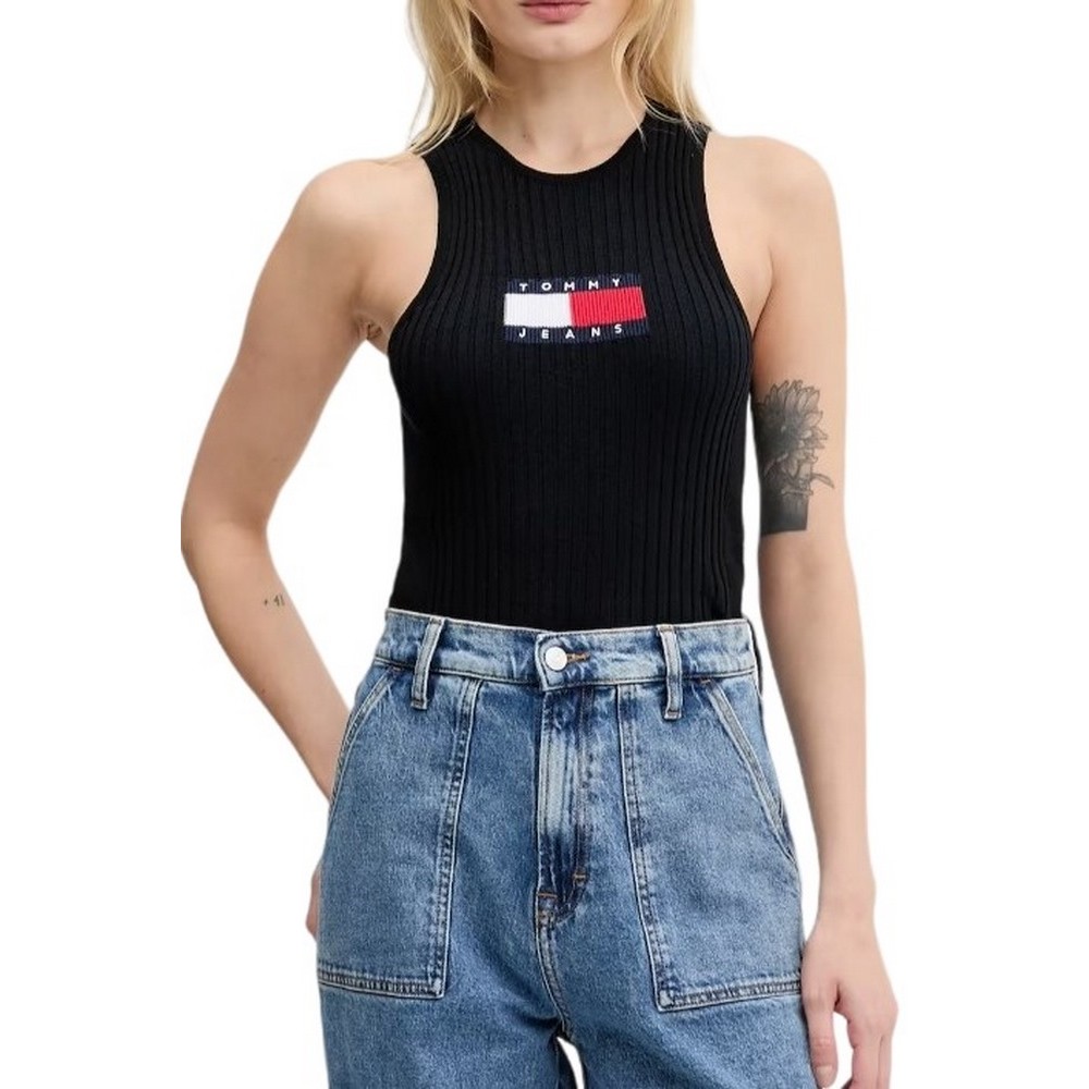 TOMMY JEANS RIB RACER TANK ΤΟΠ ΓΥΝΑΙΚΕΙΟ BLACK