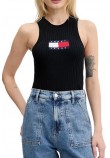TOMMY JEANS RIB RACER TANK ΤΟΠ ΓΥΝΑΙΚΕΙΟ BLACK