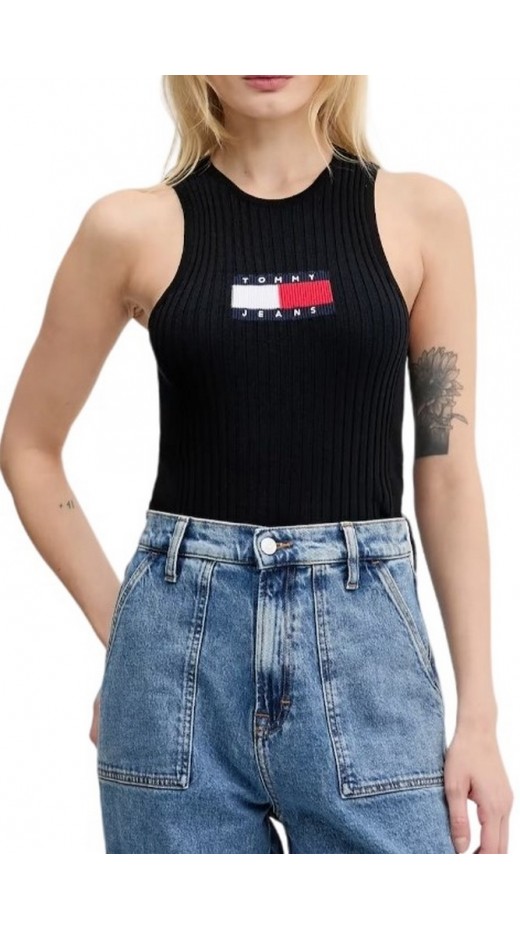 TOMMY JEANS RIB RACER TANK ΤΟΠ ΓΥΝΑΙΚΕΙΟ BLACK