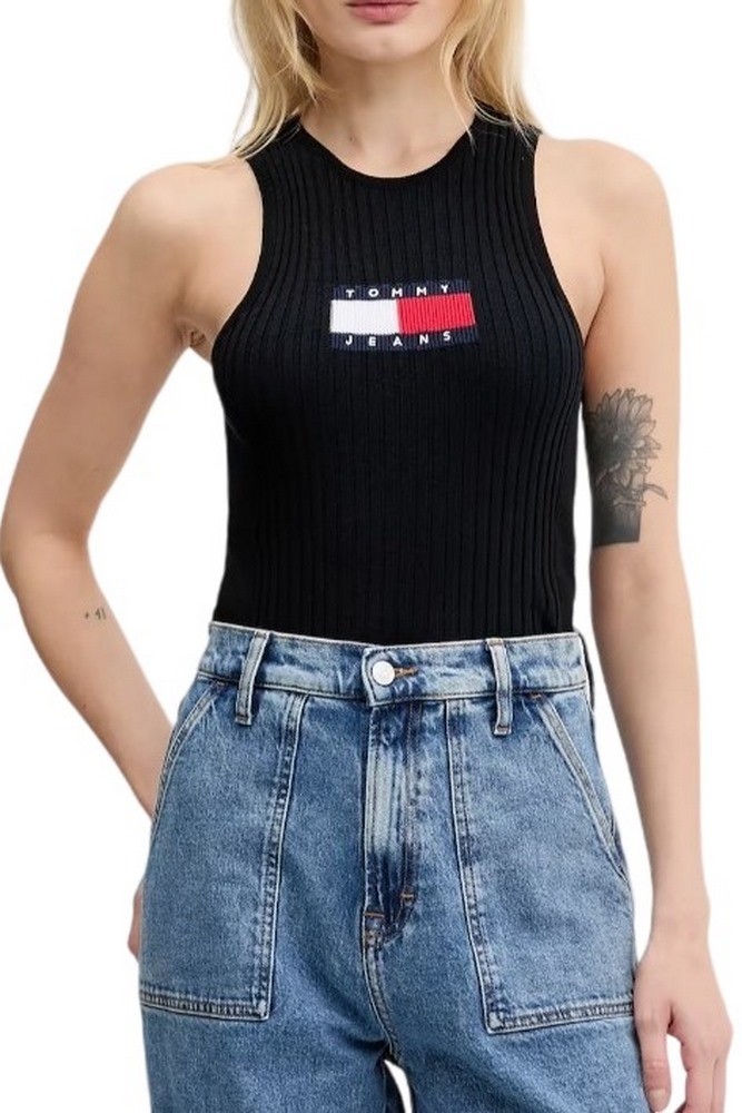 TOMMY JEANS RIB RACER TANK ΤΟΠ ΓΥΝΑΙΚΕΙΟ BLACK