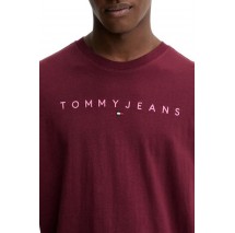 TOMMY JEANS REG LINEAR LOGO TEE EXT T-SHIRT ΜΠΛΟΥΖΑ ΑΝΔΡΙΚΗ WINE