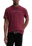 TOMMY JEANS REG LINEAR LOGO TEE EXT T-SHIRT ΜΠΛΟΥΖΑ ΑΝΔΡΙΚΗ WINE