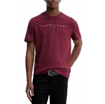 TOMMY JEANS REG LINEAR LOGO TEE EXT T-SHIRT ΜΠΛΟΥΖΑ ΑΝΔΡΙΚΗ WINE