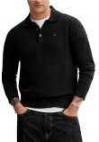 TOMMY JEANS SLIM ESSENTIAL POLO SWEATER ΜΠΛΟΥΖΑ ΠΛΕΚΤΗ ΑΝΔΡΙΚΗ BLACK