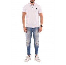U.S POLO ASSN FLYN POLO T-SHIRT ΜΠΛΟΥΖΑ ΑΝΔΡΙΚΗ WHITE