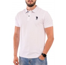 U.S POLO ASSN FLYN POLO T-SHIRT ΜΠΛΟΥΖΑ ΑΝΔΡΙΚΗ WHITE