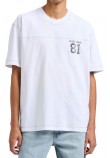GUESS JEANS CN OS GJ81 TEE T-SHIRT ΜΠΛΟΥΖΑ ΑΝΔΡΙΚΗ WHITE