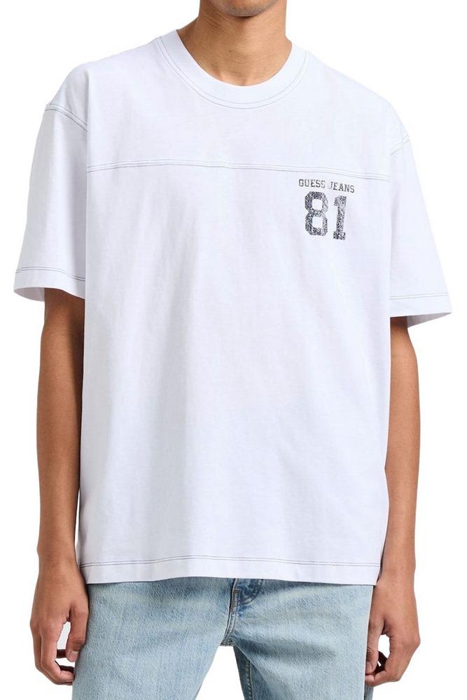 GUESS JEANS CN OS GJ81 TEE T-SHIRT ΜΠΛΟΥΖΑ ΑΝΔΡΙΚΗ WHITE