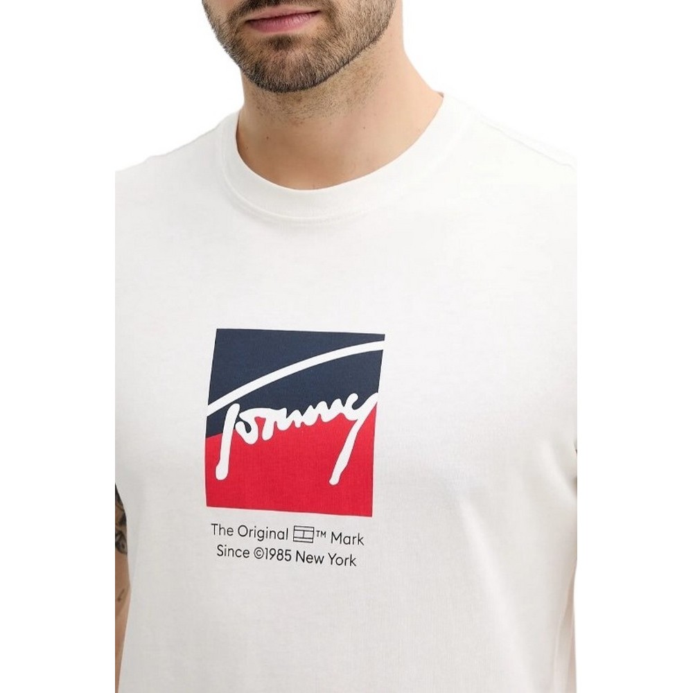 TOMMY JEANS REG RWB DNA TEE T-SHIRT ΜΠΛΟΥΖΑ ΑΝΔΡΙΚΗ OFF WHITE