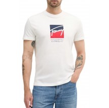 TOMMY JEANS REG RWB DNA TEE T-SHIRT ΜΠΛΟΥΖΑ ΑΝΔΡΙΚΗ OFF WHITE