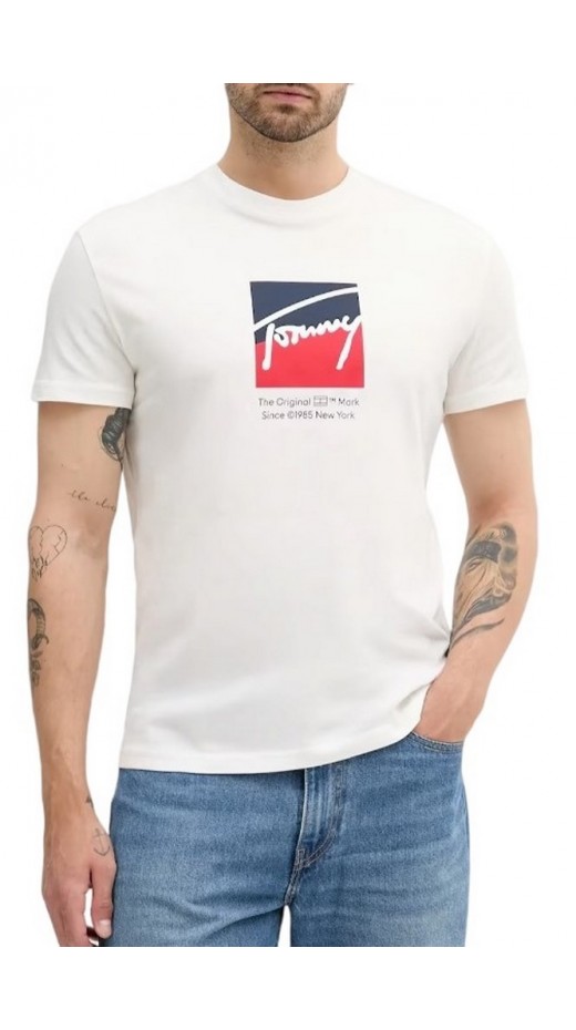 TOMMY JEANS REG RWB DNA TEE T-SHIRT ΜΠΛΟΥΖΑ ΑΝΔΡΙΚΗ OFF WHITE