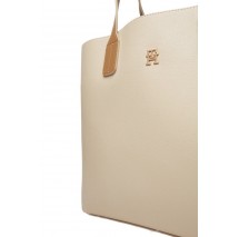 TOMMY HILFIGER DISTINCT SATCHEL ΤΣΑΝΤΑ ΓΥΝΑΙΚΕΙΑ ECRU