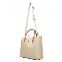 TOMMY HILFIGER DISTINCT SATCHEL ΤΣΑΝΤΑ ΓΥΝΑΙΚΕΙΑ ECRU