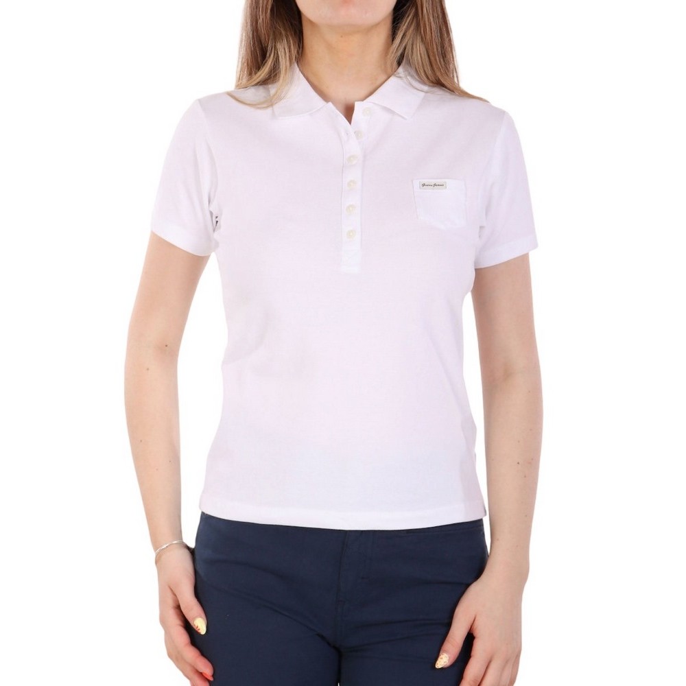 GUESS JEANS SLIM POLO T-SHIRT ΜΠΛΟΥΖΑ ΓΥΝΑΙΚΕΙΑ WHITE