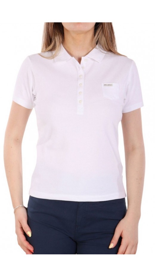 GUESS JEANS SLIM POLO T-SHIRT ΜΠΛΟΥΖΑ ΓΥΝΑΙΚΕΙΑ WHITE