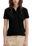 GUESS JEANS SLIM POLO T-SHIRT ΜΠΛΟΥΖΑ ΓΥΝΑΙΚΕΙΑ BLACK