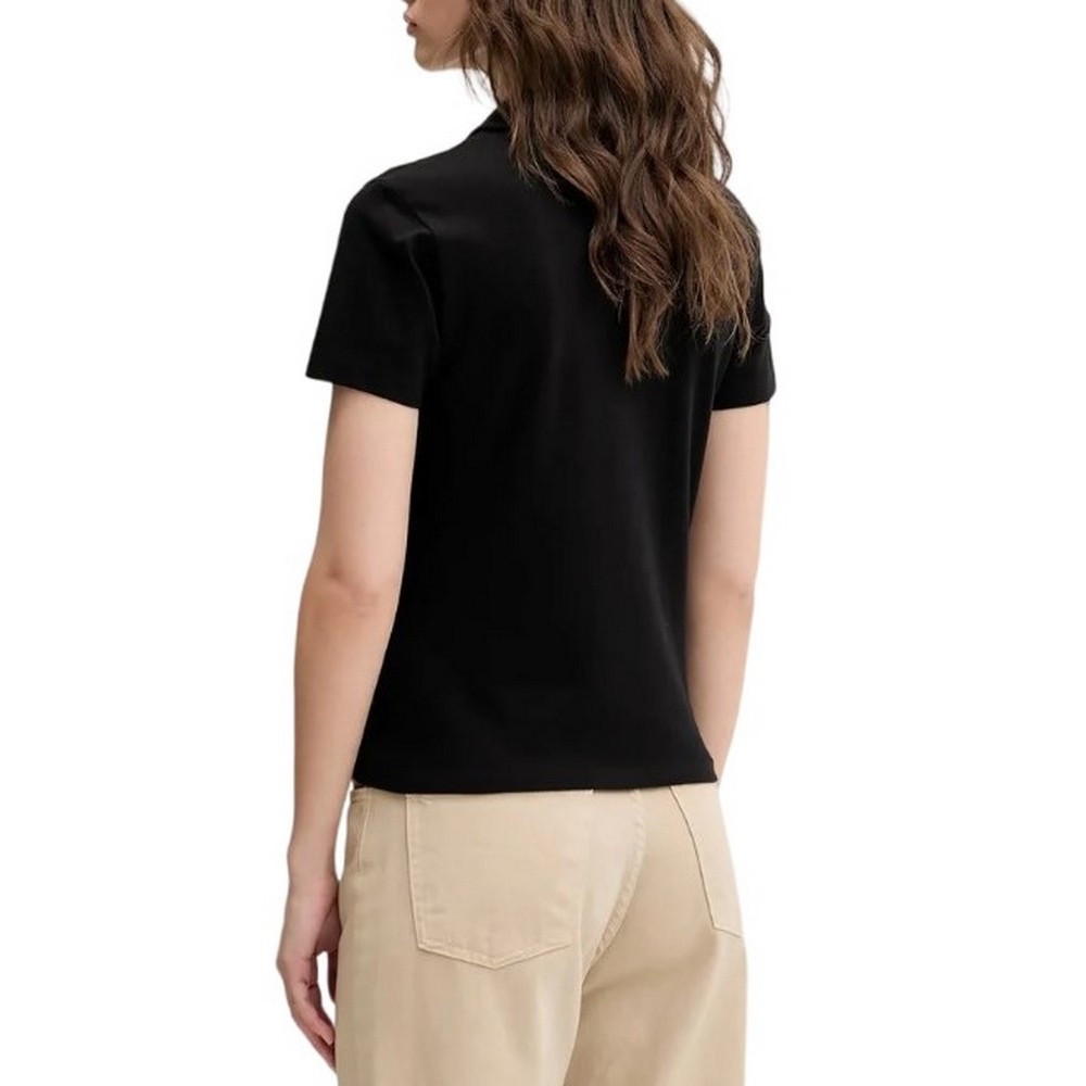 GUESS JEANS SLIM POLO T-SHIRT ΜΠΛΟΥΖΑ ΓΥΝΑΙΚΕΙΑ BLACK
