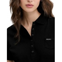 GUESS JEANS SLIM POLO T-SHIRT ΜΠΛΟΥΖΑ ΓΥΝΑΙΚΕΙΑ BLACK