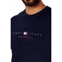 TOMMY JEANS REG FLAG LINEAR TEE T-SHIRT ΜΠΛΟΥΖΑ ΑΝΔΡΙΚΗ NAVY