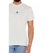 TOMMY JEANS REG FLAG LINEAR TEE T-SHIRT ΜΠΛΟΥΖΑ ΑΝΔΡΙΚΗ OFF WHITE