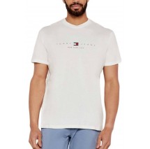 TOMMY JEANS REG FLAG LINEAR TEE T-SHIRT ΜΠΛΟΥΖΑ ΑΝΔΡΙΚΗ OFF WHITE
